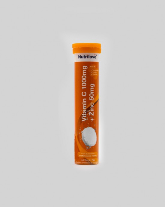 Nutrilove Vitamin C 1000 mg / Zinc 50 mg  20 Effervescent  Tablets