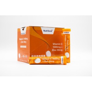 Nutrilove Vitamin C 1000 mg / Zinc 50 mg  20 Effervescent  Tablets