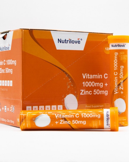 Nutrilove Vitamin C 1000 mg / Zinc 50 mg  20 Effervescent  Tablets